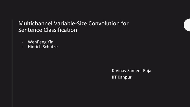 multichannel variable size convolution for sentence