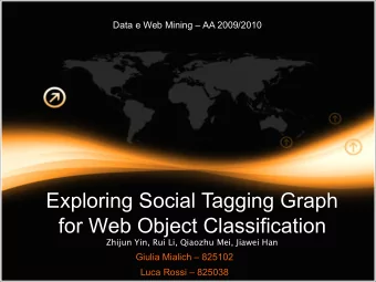 Exploring Social Tagging Graph  for Web Object Classification  Zhijun Yin, Rui Li, Qiaozhu Mei,