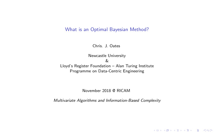what is an optimal bayesian method