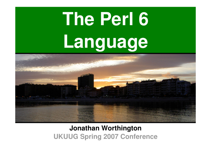 the perl 6 language
