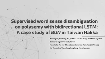 Supervised word sense disambiguation  on polysemy with bidirectional LSTM: A case study of BUN in