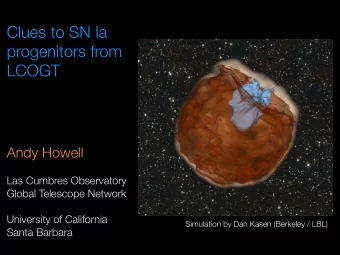 Clues to SN Ia  progenitors from  LCOGT  Andy Howell  Las Cumbres Observatory  Global Telescope