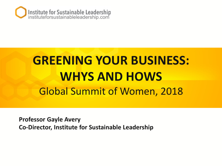 greening your business whys and hows