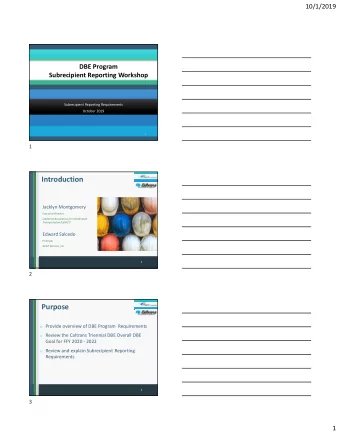 Introduction  Jacklyn Montgomery  Executive Director  California Association for Coordinated