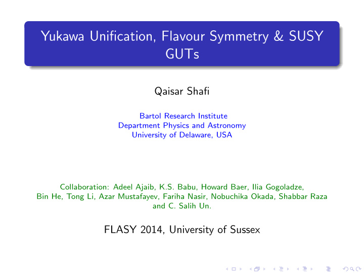 yukawa unification flavour symmetry susy guts