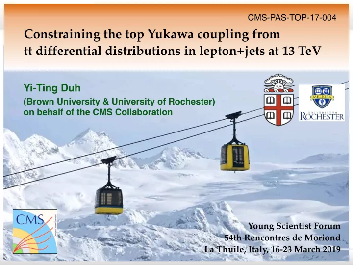 constraining the top yukawa coupling from tt differential