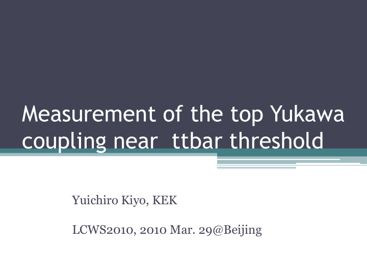 measurement of the top yukawa coupling near ttbar