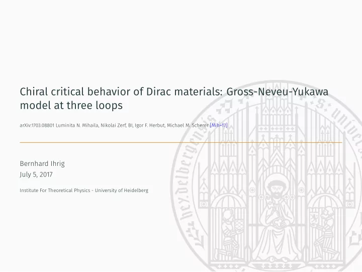 chiral critical behavior of dirac materials gross neveu