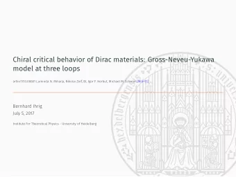 Chiral critical behavior of Dirac materials: Gross-Neveu-Yukawa  model at three loops
