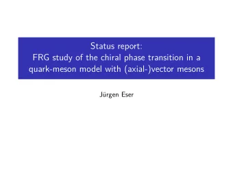 Status report:  FRG study of the chiral phase transition in a  quark-meson model with