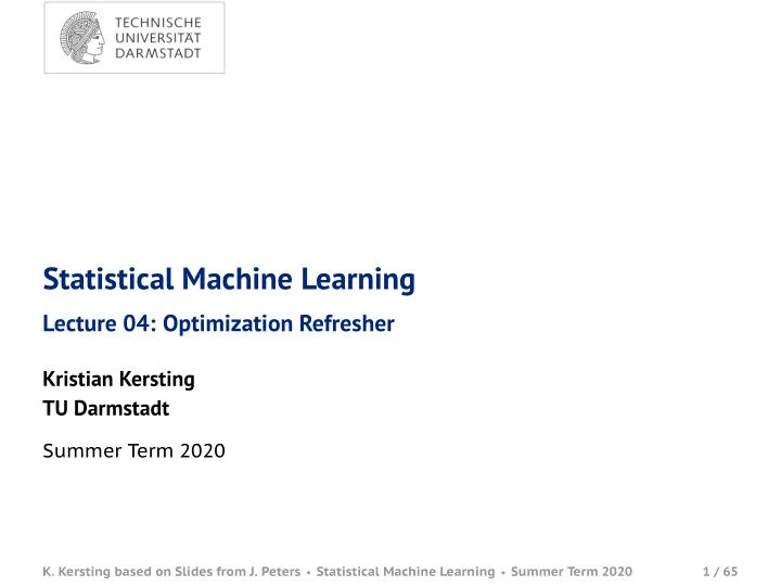 statistical machine learning