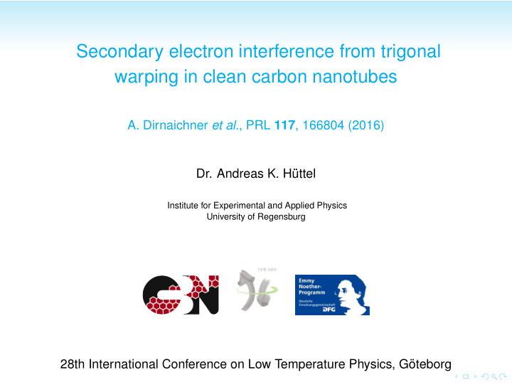 secondary electron interference from trigonal warping in