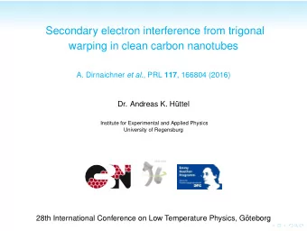 Secondary electron interference from trigonal  warping in clean carbon nanotubes A. Dirnaichner et