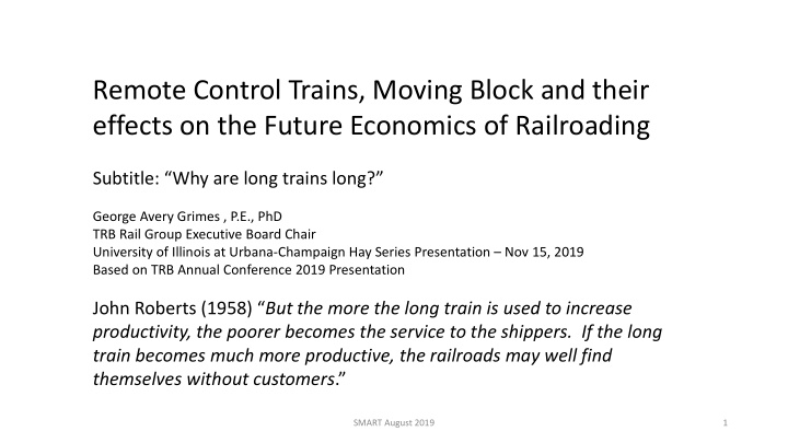 remote control trains moving block and their effects on