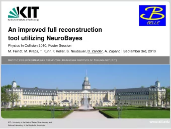 An improved full reconstruction  tool utilizing NeuroBayes  Physics In Collision 2010, Poster