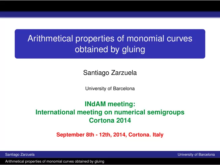 arithmetical properties of monomial curves obtained by