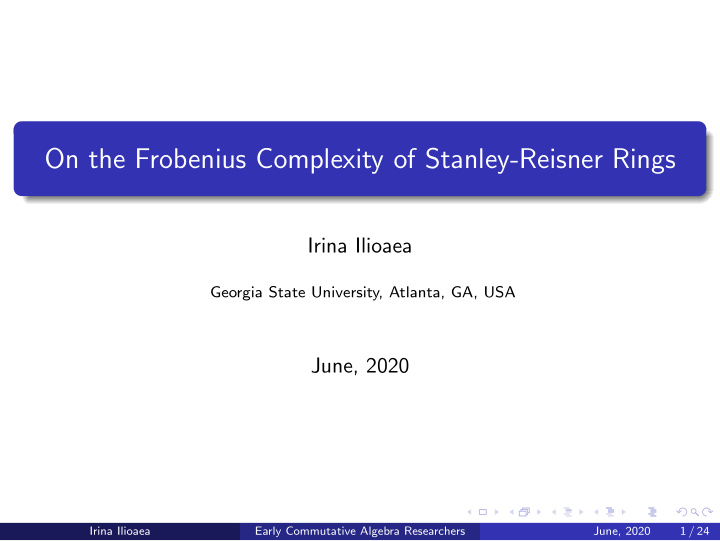 on the frobenius complexity of stanley reisner rings
