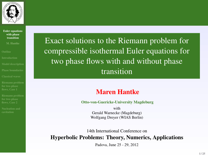 exact solutions to the riemann problem for