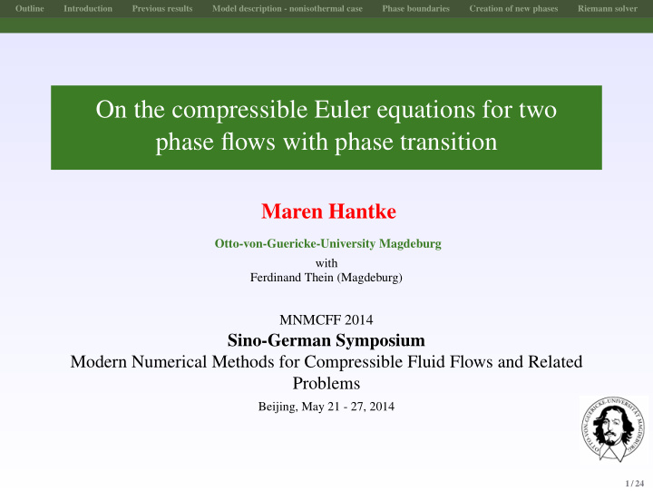 on the compressible euler equations for two phase flows