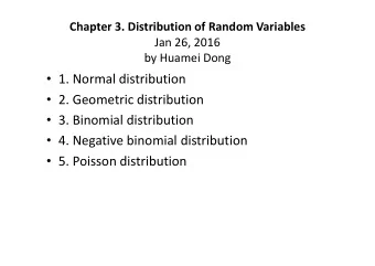 1. Normal distribution  2. Geometric distribution  3. Binomial distribution  4.