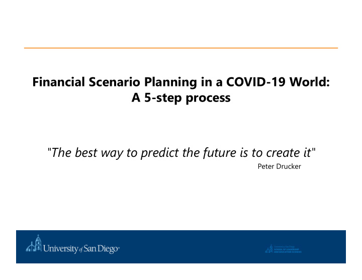 financial scenario planning in a covid 19 world a 5 step