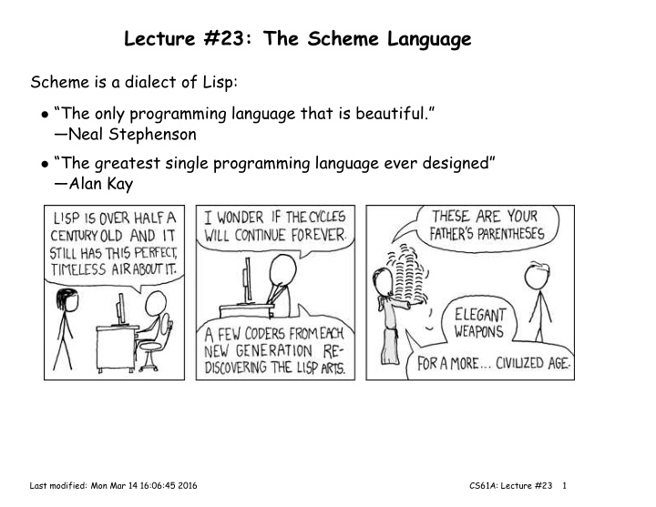 lecture 23 the scheme language