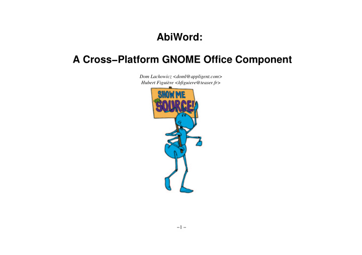 abiword a cross platform gnome office component