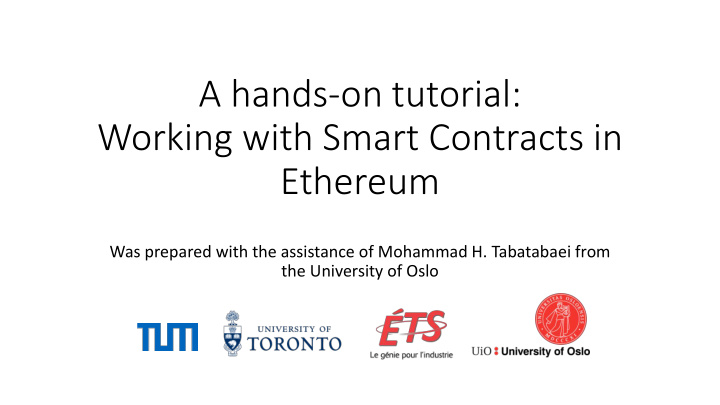 working with smart contracts in