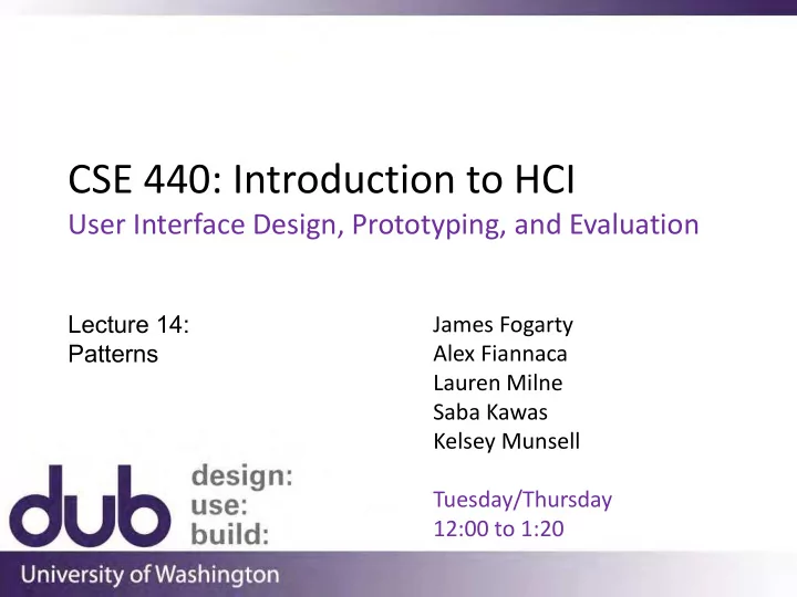 cse 440 introduction to hci