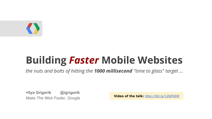 building faster mobile websites webrtc