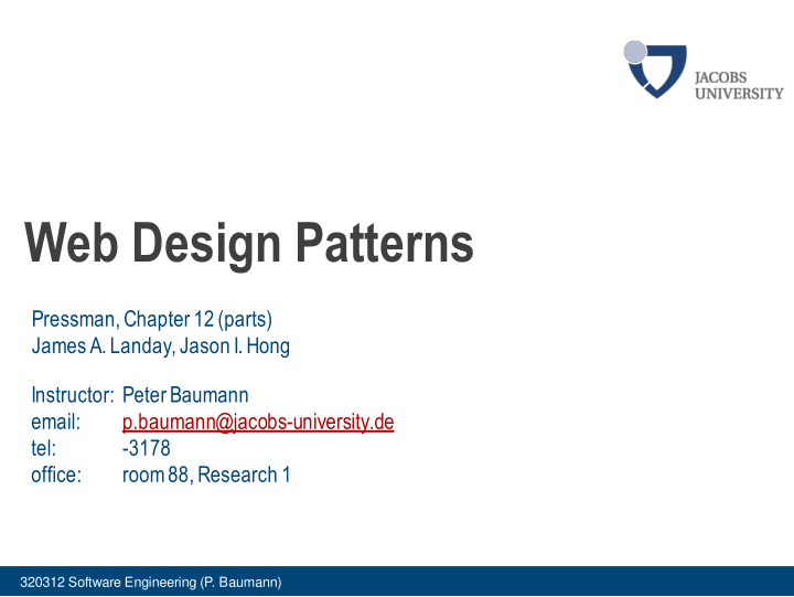 web design patterns