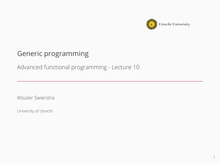generic programming