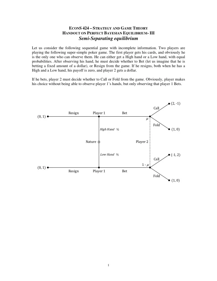 semi separating equilibrium
