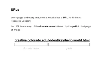 URLs every page and every image on a website has a URL (or Uniform  Resource Locator) the URL is