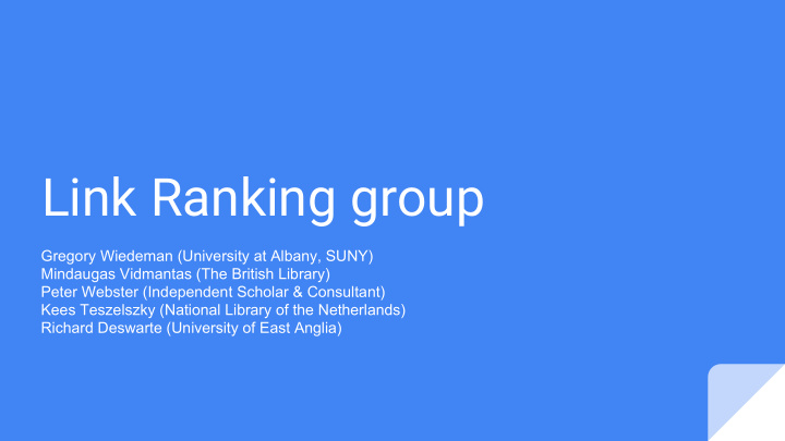 link ranking group