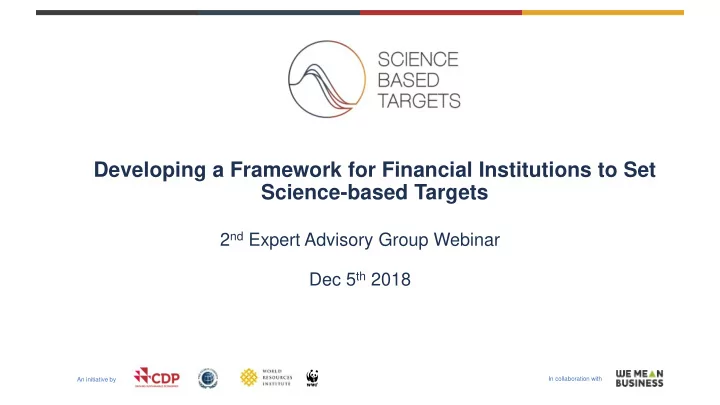 developing a framework for financial institutions to set
