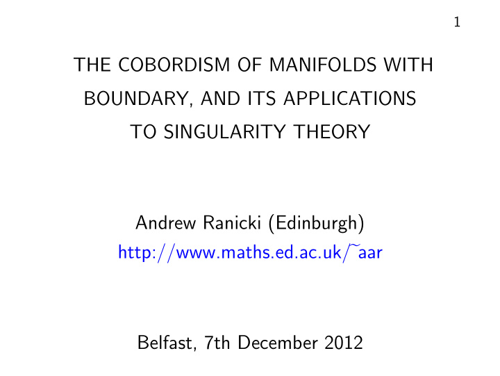 the cobordism of manifolds with boundary and its