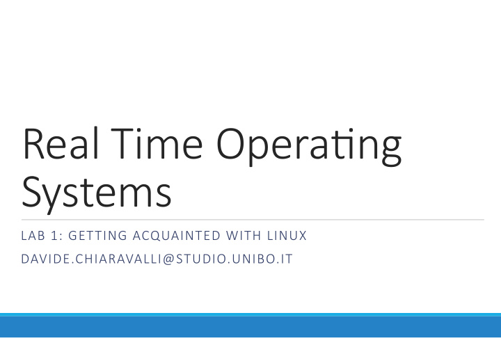 real time opera ng systems
