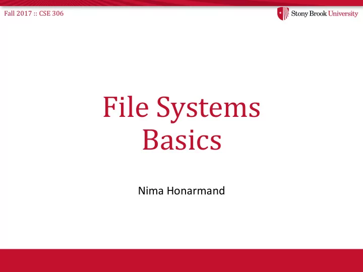 file systems basics