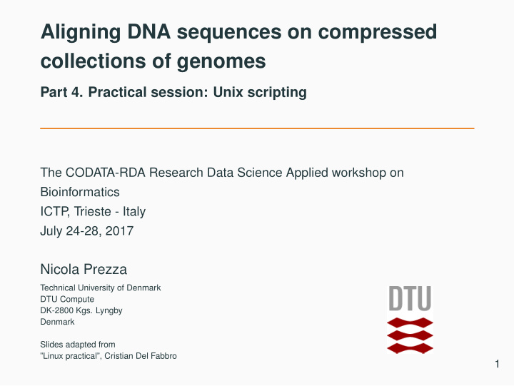 aligning dna sequences on compressed collections of