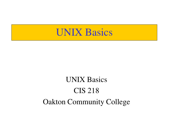 unix basics