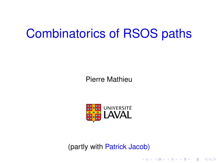 combinatorics of rsos paths