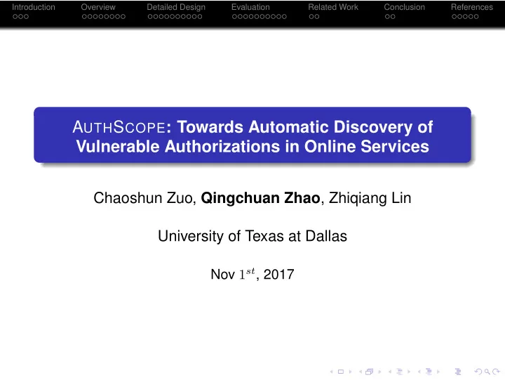 a uth s cope towards automatic discovery of vulnerable