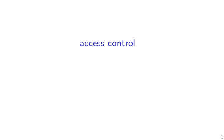 access control