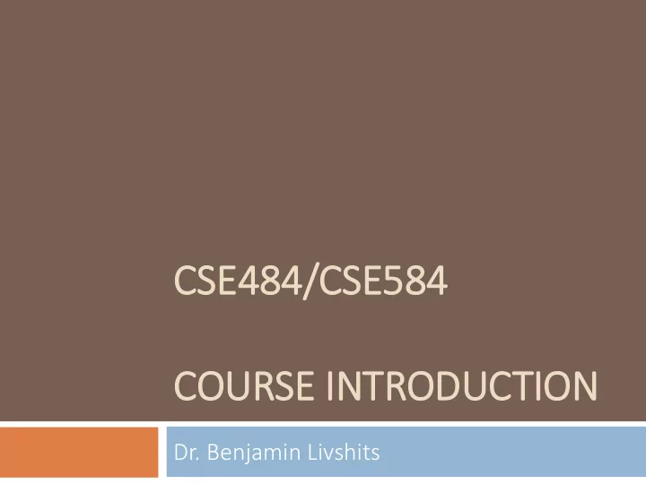 course in introduct ction