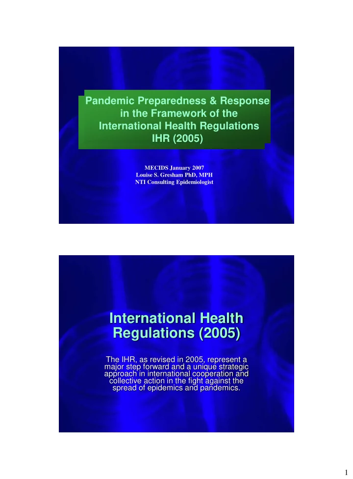 international health regulations 2005
