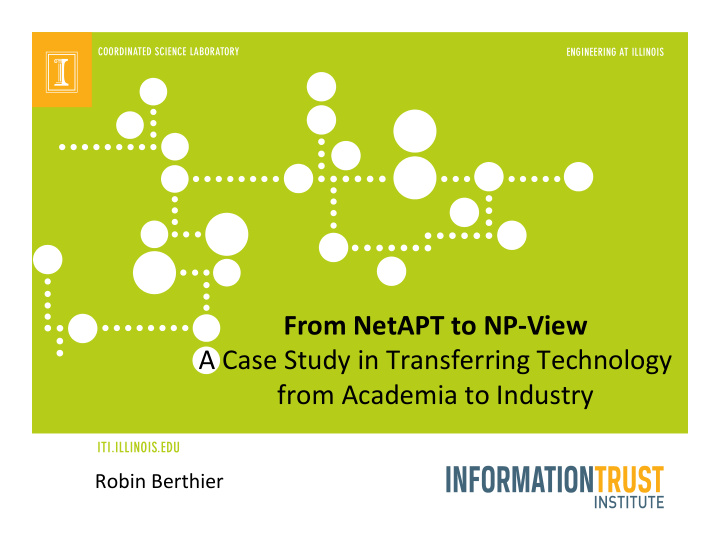 from netapt to np view a case study in transferring