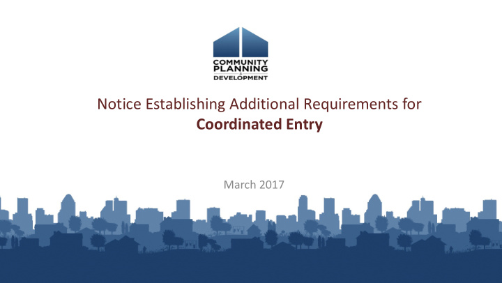 notice establishing additional requirements for
