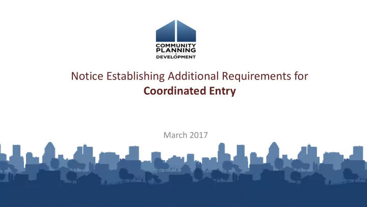 notice establishing additional requirements for