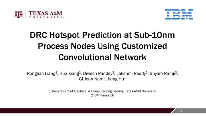 drc hotspot prediction at sub 10nm process nodes using